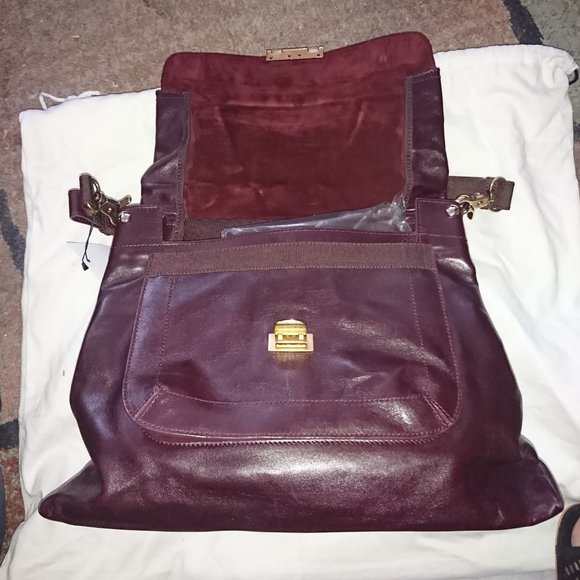 Nina Ricci Liane Raisin Lambskin Bag - Picture 5 of 7